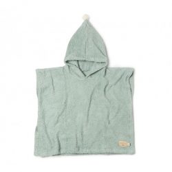 Serviette à Capuche Trixie Pour Bébé - 100% Coton Bio, 75x75 Cm, Vert, Tissu éponge Doux