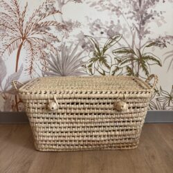 Malle de rangement vintage en feuilles de palmier naturelles - Taille XL 60cm - BB Cocoon - 141104