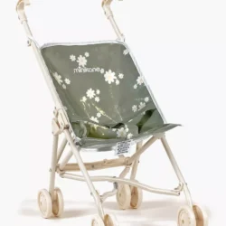 Poussette en coton enduit - Marguerites sur châssis crème - Minikane