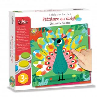 tableaux-faciles-peinture-au-doigt-animaux-colores