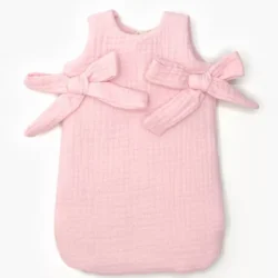 Turbulette poupée à noeuds en gaze de coton - Fraise - Minikane