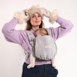 Porte-bébé PhysioCarrier 2 Gris en gaze de coton - Love radius