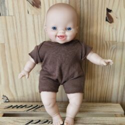 Poupon Babies Liv 28cm - Barboteuse marron - Minikane