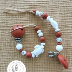 Attache tétine - Tortue crème/argile - Toulové