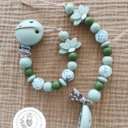 Attache tétine - Lotus Kaki - Toulové