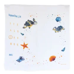 Maxi lange étape 100x100cm "Les tortues et les coquillages" - Pop et ses frères