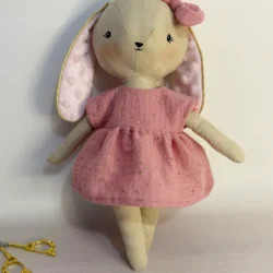 Lapine Léa - Robe en double gaze à pois dorés - Saperlipoupette