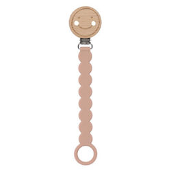 Attache sucette Bois/Silicone Tiny Smile - Rose Poudré - Lässig