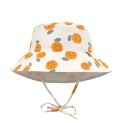 Chapeau anti-UV réversible enfants - Orange sel marin - Lässig