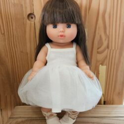 Poupon Cerise 34cm - Tutu Rosella milk doré et ses chaussons de danse à lacets - Minikane