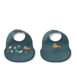 Lot de 2 bavoirs imprimés Ember - Artic sea / Ocean view - Liewood