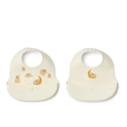 Lot de 2 bavoirs imprimés Ember - Elephant / Crème de la crème - Liewood