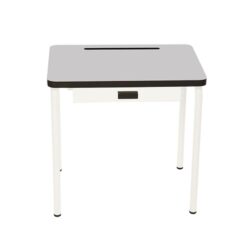 Bureau d’écolier enfant 3-6 ans Régine – uni Gris perle - Pieds Blancs - Les Gambettes