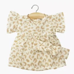 Robe Daisy et son headband à noeud rond en coton Féline avec passepoil lurex - minikane