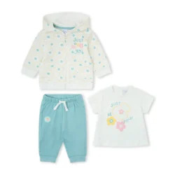 Ensemble 3 pièces à capuche - Fleuri - Taille au choix - Yatsi
