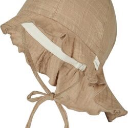Chapeau de soleil en mousseline de coton avec protection de la nuque - Taupe - Sterntaler