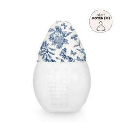 Le BibRond - Élhée - Tartine et Chocolat "Toile de Jouy" Bleu - 240ml - Tétine débit moyen (M)