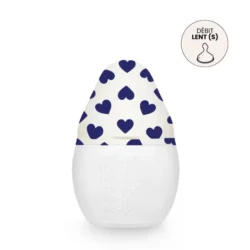 Biberon élhée 330ml débit moyen - Full of Love Bleu - Elhée