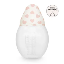 Biberon élhée 330ml débit moyen - Full of Love Rose - Elhée