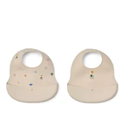 Lot de 2 bavoirs imprimés Ember - Flying / Sandy - Liewood